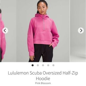 Lululemon scuba half zip hoodie size XS/S pink blossom